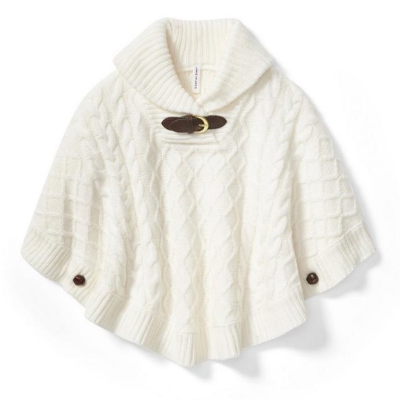 Janie and Jack Other - Janie and Jack sweater knit cape girls sz 6 cream